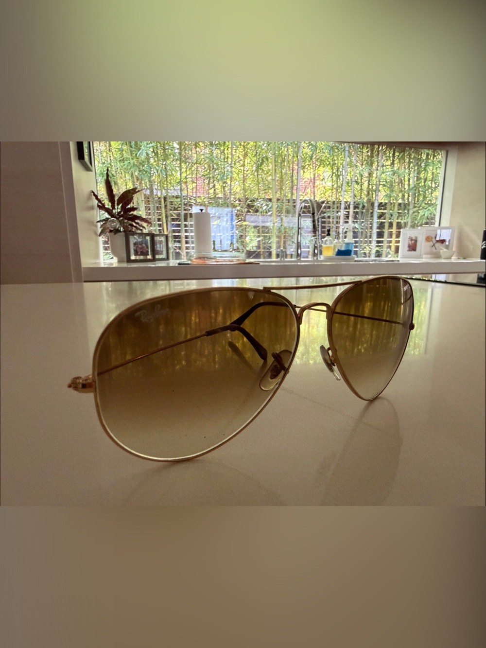 Ray Ban Gold Aviator Sunglasses